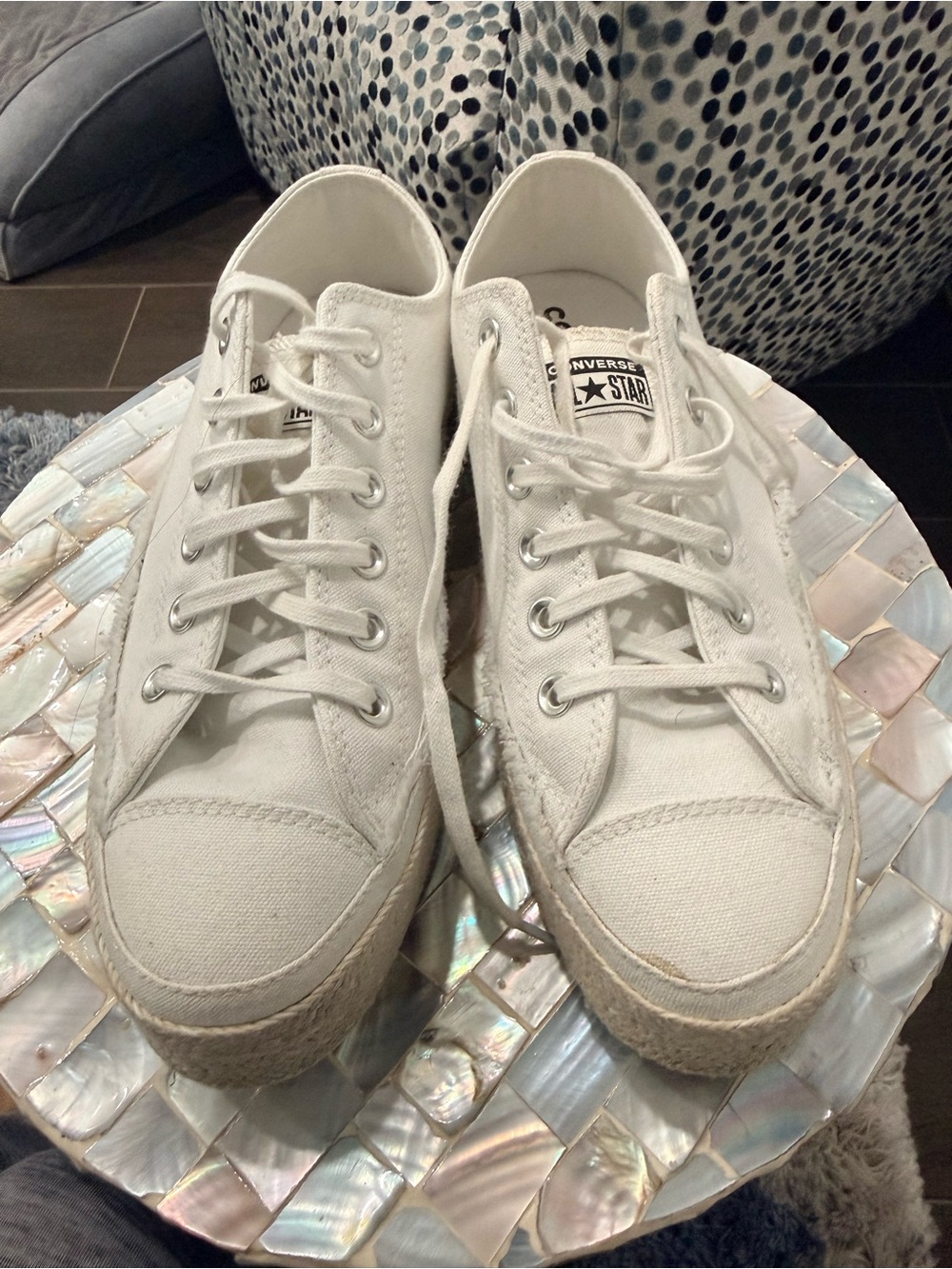 Converse White Low-Top Canvas Sneakers